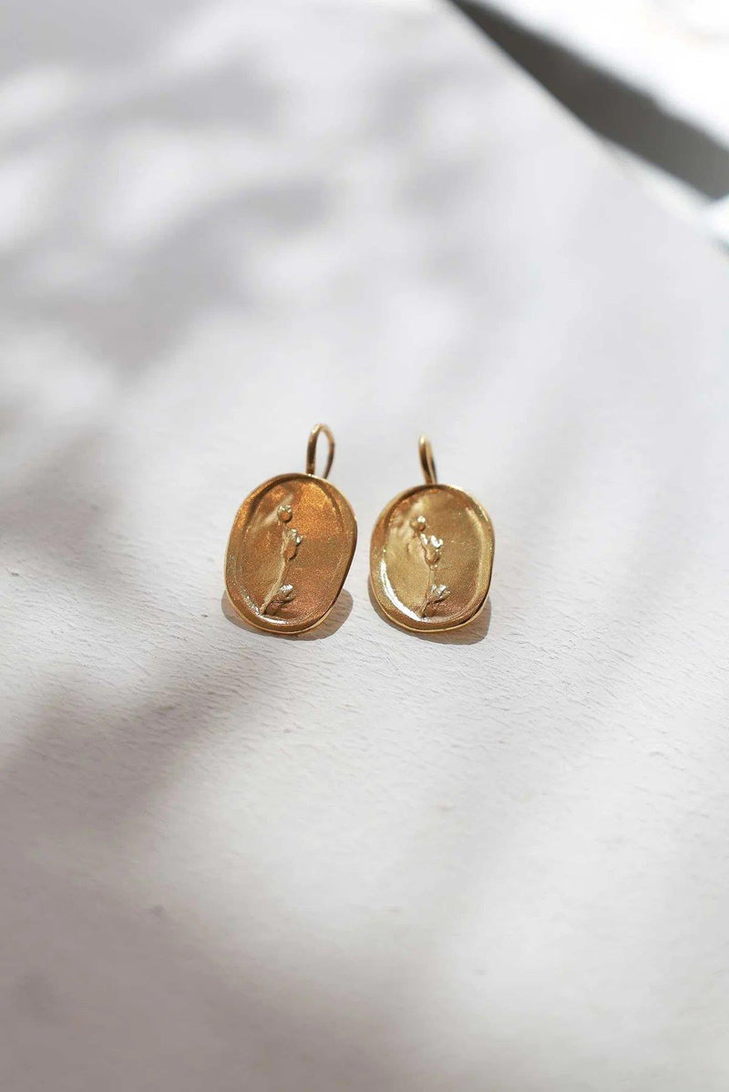 Floria Round Gold Earrings - Inês Telles