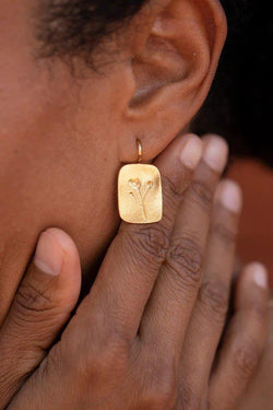Floria Gold Square Earrings - Inês Telles