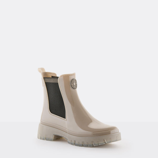 CAROLINA 03 Beige Chelsea Boots With Transparent Sole - Lemon Jelly