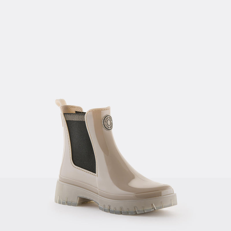 CAROLINA 03 Beige Chelsea Boots With Transparent Sole - Lemon Jelly