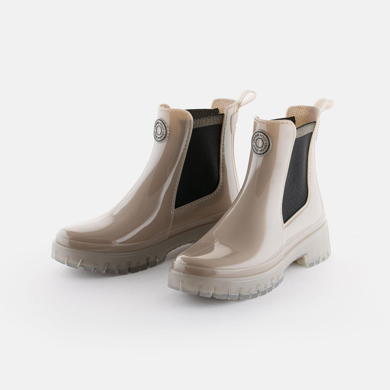 CAROLINA 03 Beige Chelsea Boots With Transparent Sole - Lemon Jelly