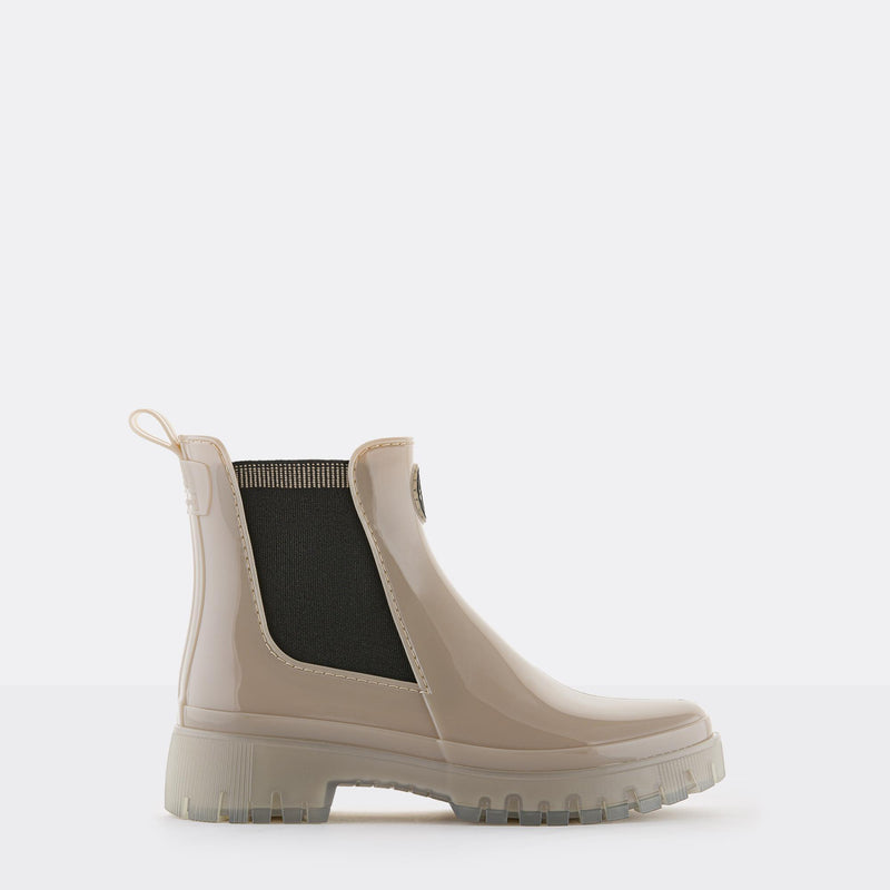 CAROLINA 03 Beige Chelsea Boots With Transparent Sole - Lemon Jelly