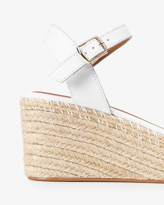 Arambol Leather Low Wedge Sandals - Popa