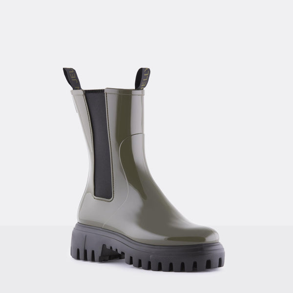 CITY 03 Vegan Mid Calf Military Green Boots - Lemon Jelly