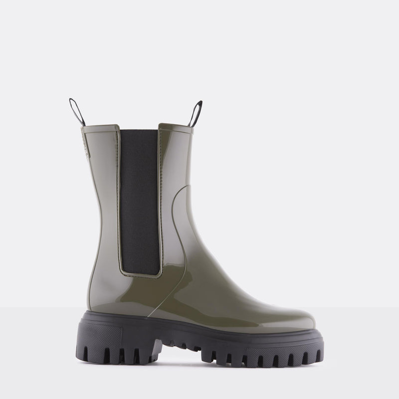 CITY 03 Vegane Stiefel in Militärgrün mit halbhoher Sohle - Lemon Jelly