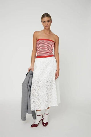 Cotton Lace Skirt White