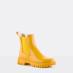 COLDEN 14 Vegan Mustard Boots With Fur Lining - Lemon Jelly