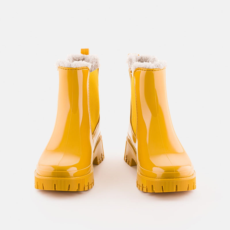 COLDEN 14 Vegan Mustard Boots With Fur Lining - Lemon Jelly