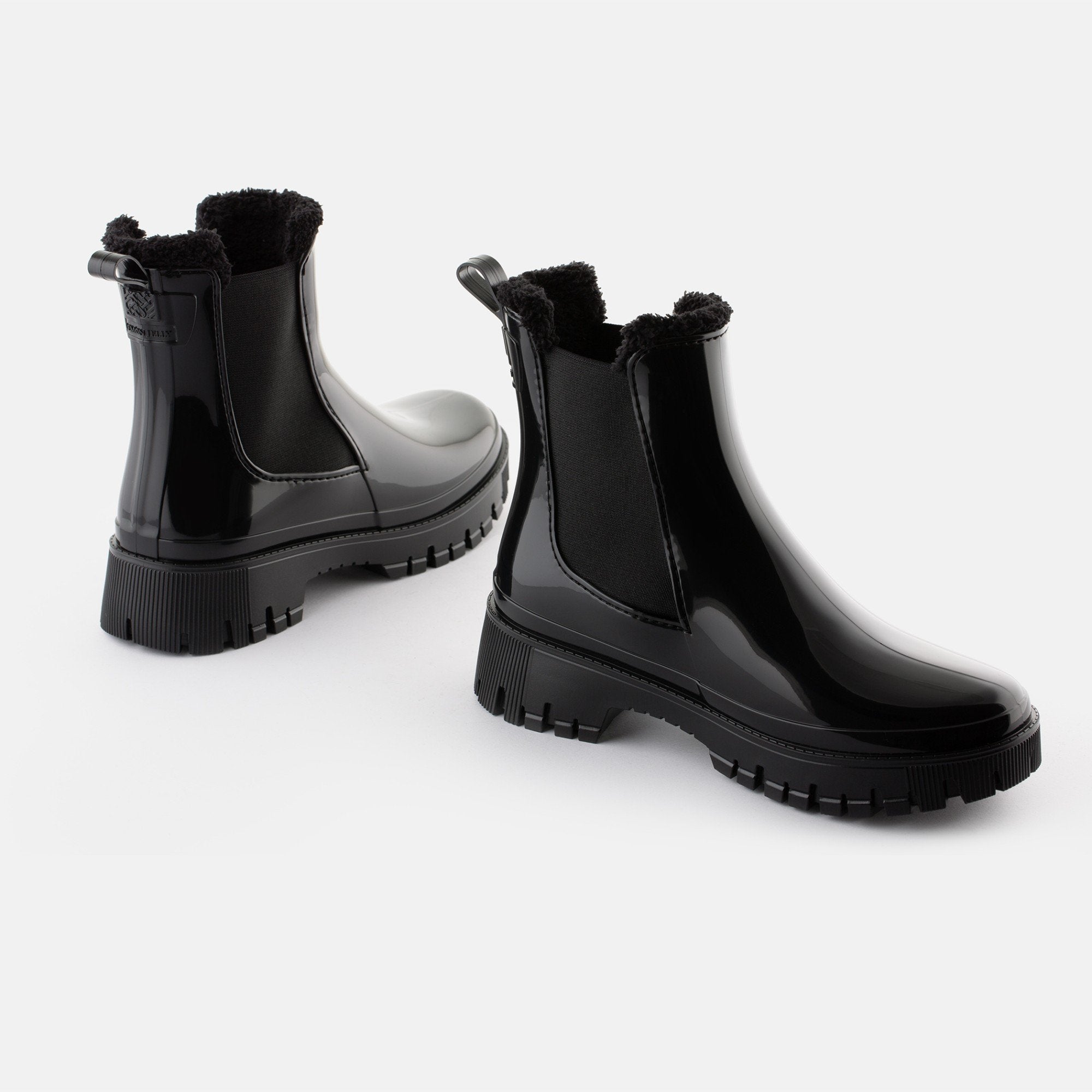 COLDEN Vegan Black Ankle Boots with Fur Lining