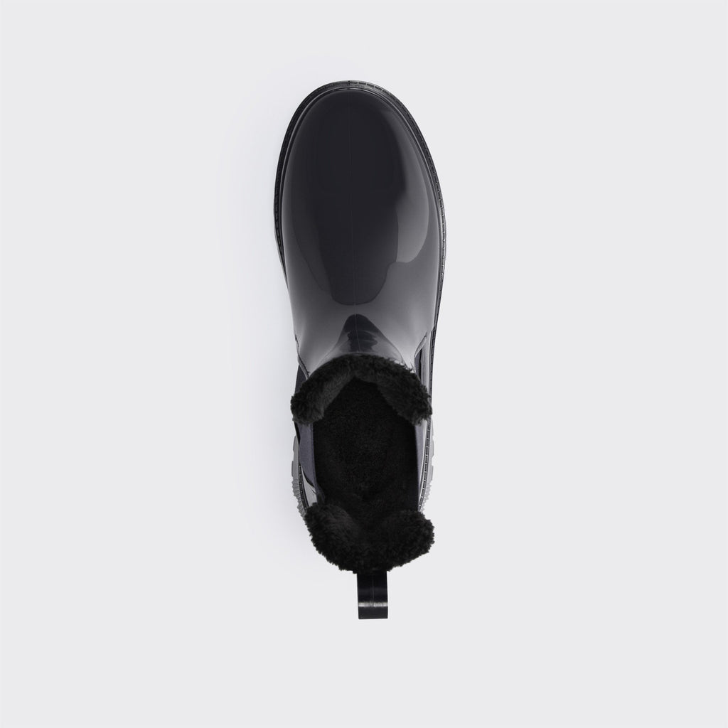 COLDEN Vegan Black Ankle Boots with Fur Lining