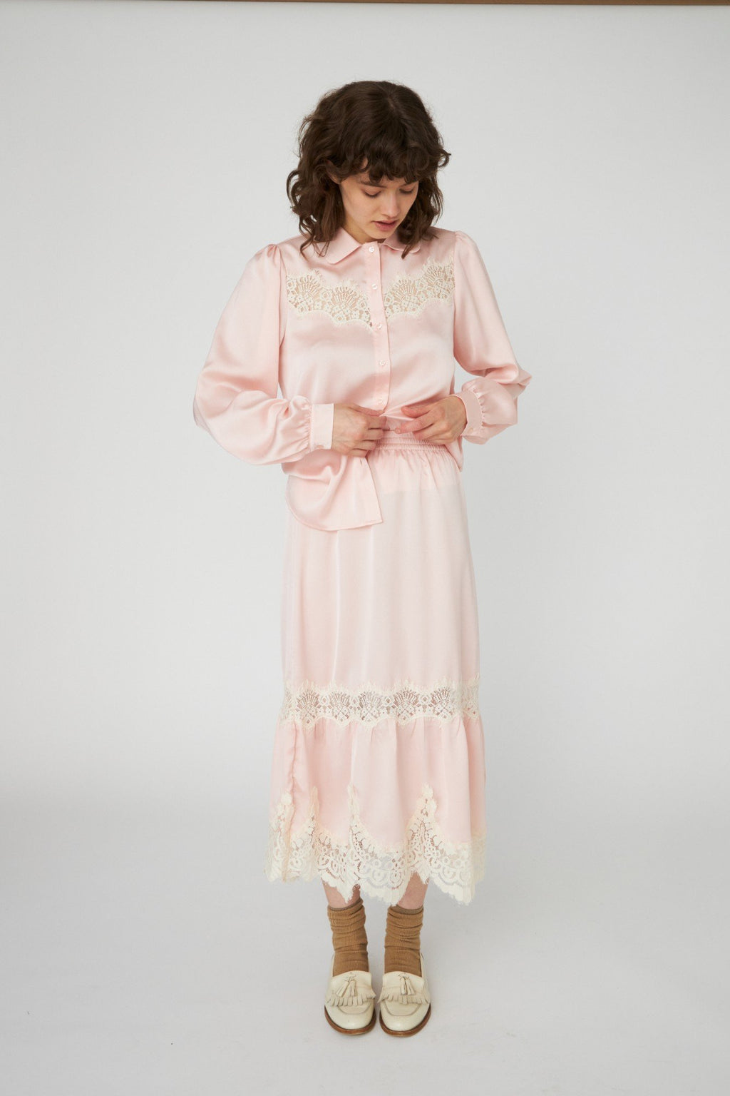 Delicate Lace Midi Skirt