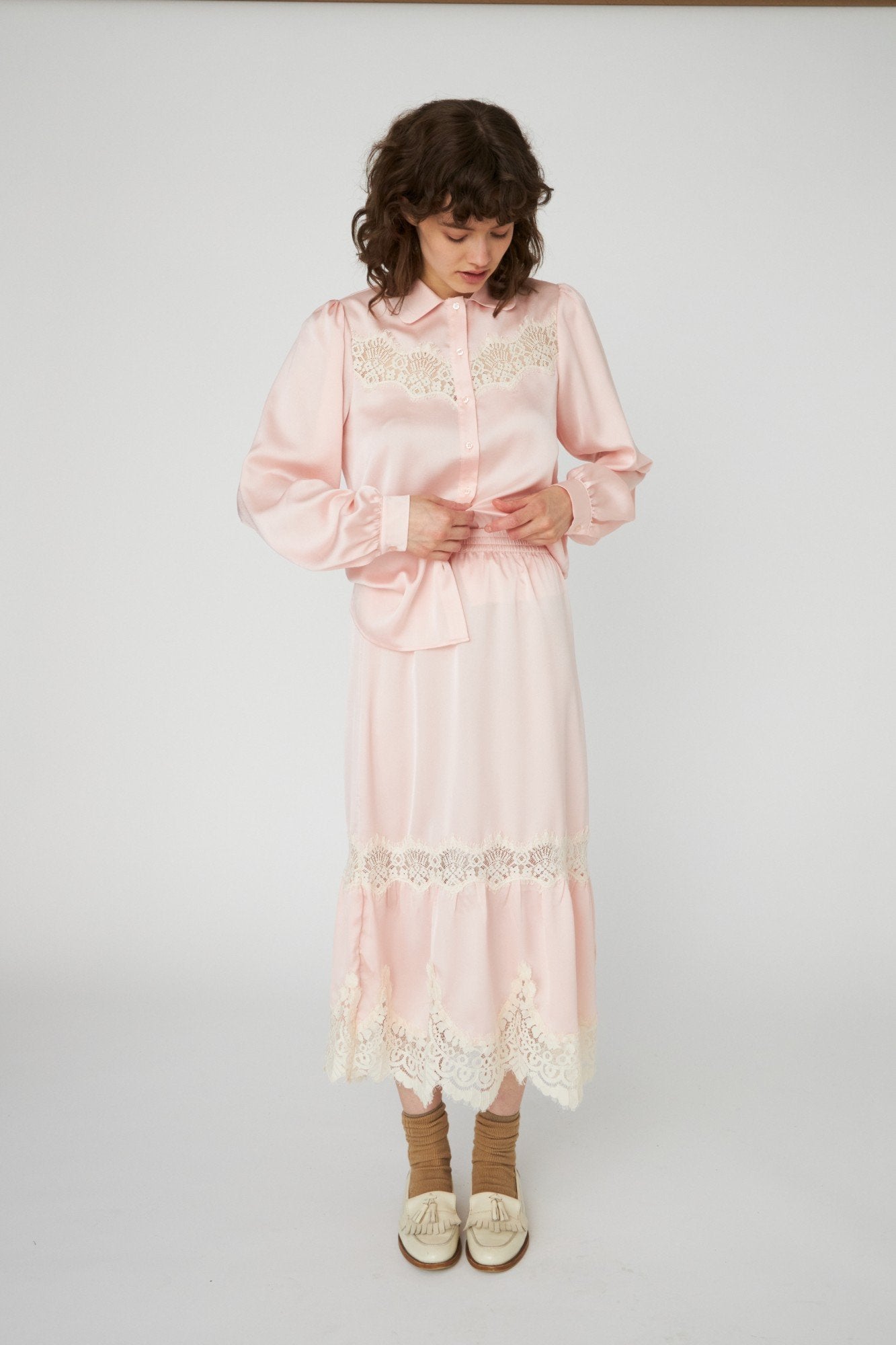 Delicate Lace Midi Skirt