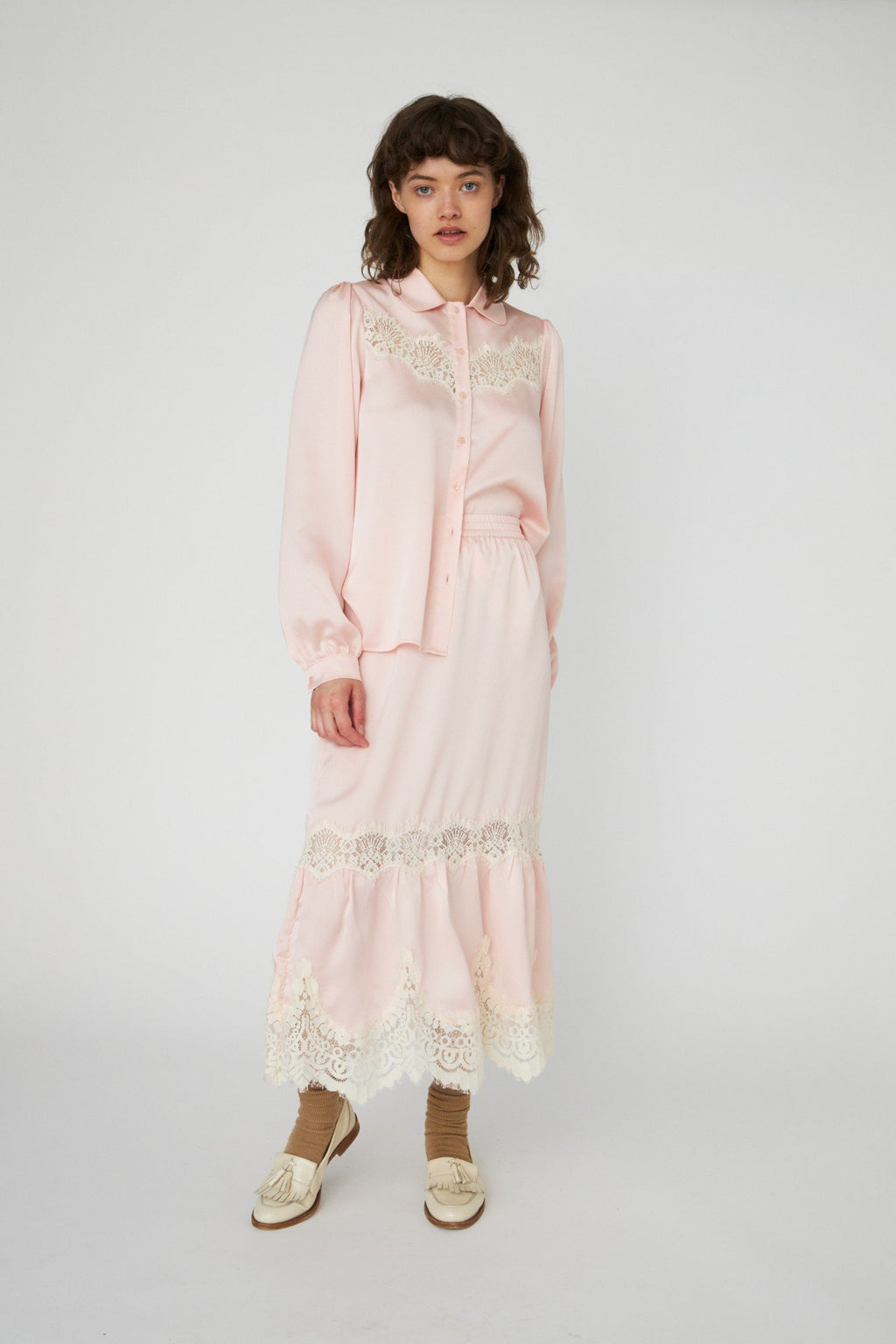 Delicate Lace Midi Skirt