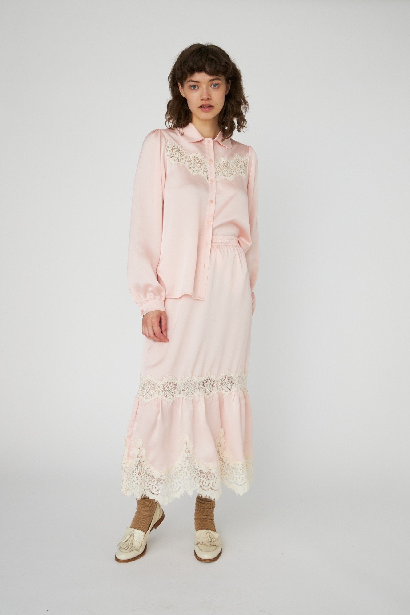 Delicate Lace Midi Skirt