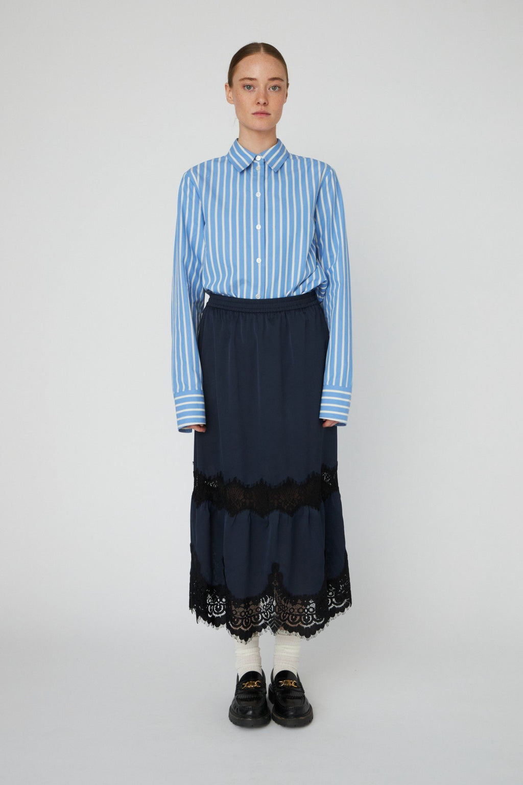 Delicate Lace Midi Skirt