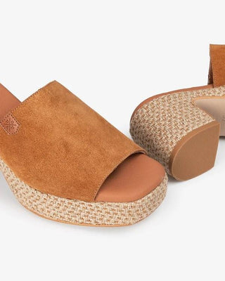 Dillon Suede Wedge Sandals in Cuero - Popa