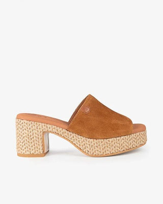Dillon Suede Wedge Sandals in Cuero - Popa