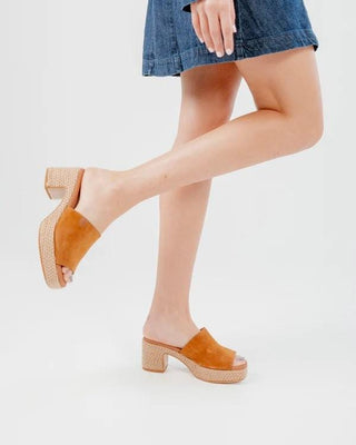 Dillon Suede Wedge Sandals in Cuero - Popa