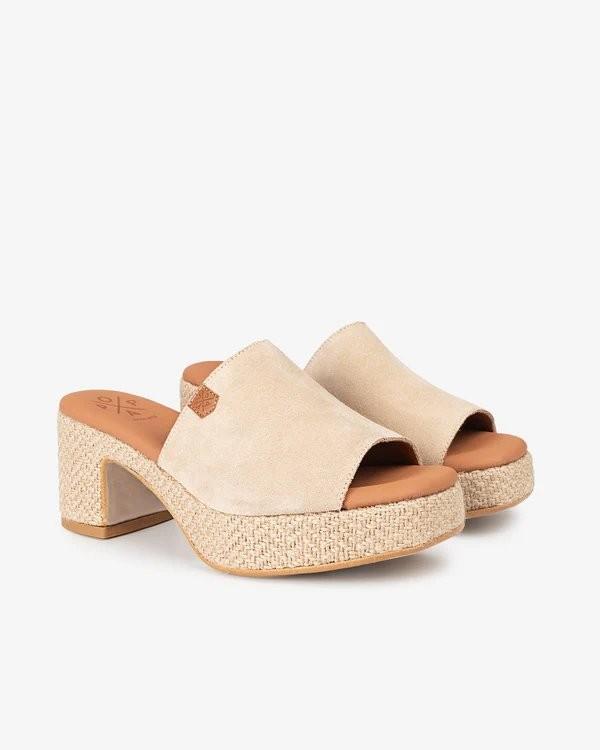 Dillon Suede Beige Wedge Heel - Popa