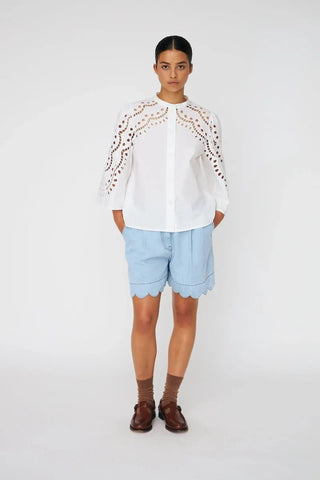 Embroidery Anglaise Shirt  White