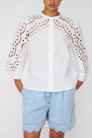 Embroidery Anglaise Shirt  White