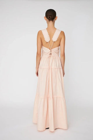 Embroidery Anglaise Maxi Strap Dress  Soft Powder