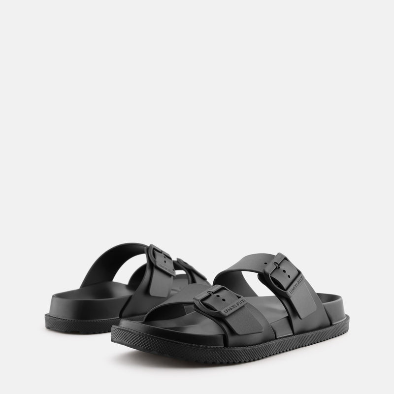 Elise Black Sandals with Buckles - Lemon Jelly