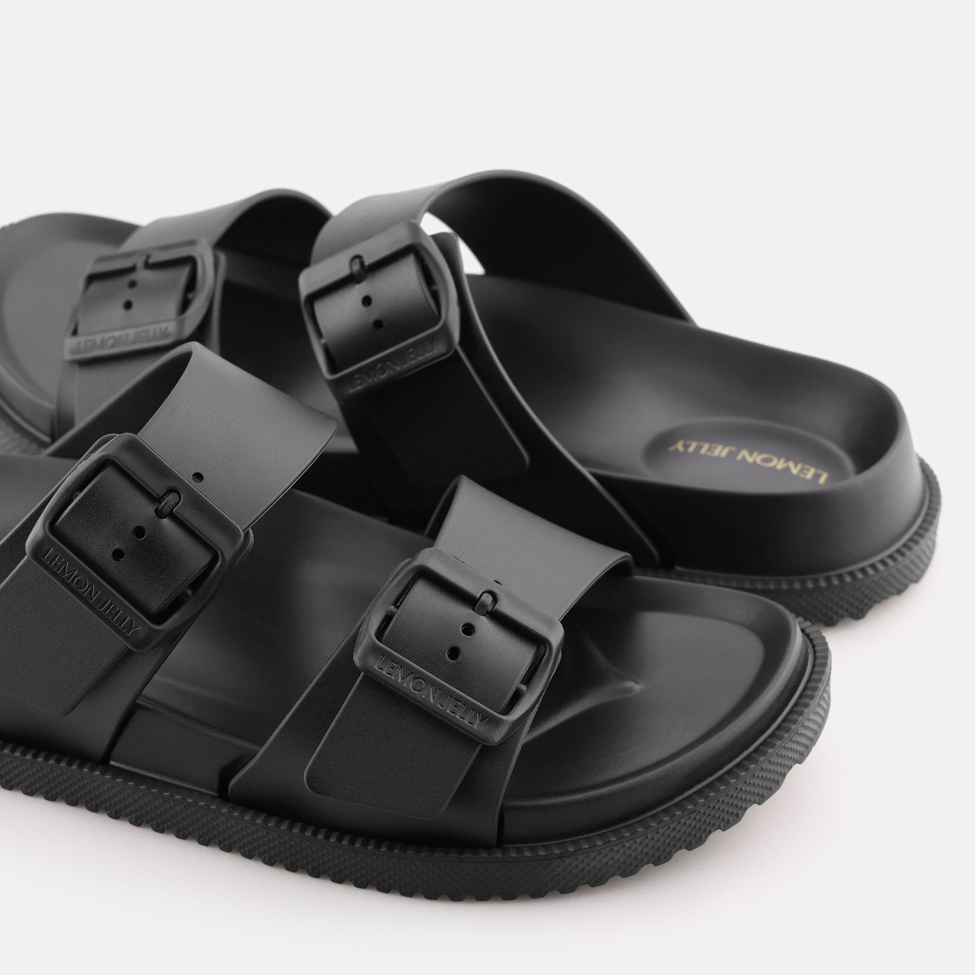 Elise Black Sandals with Buckles