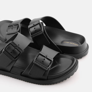 Elise Black Sandals with Buckles
