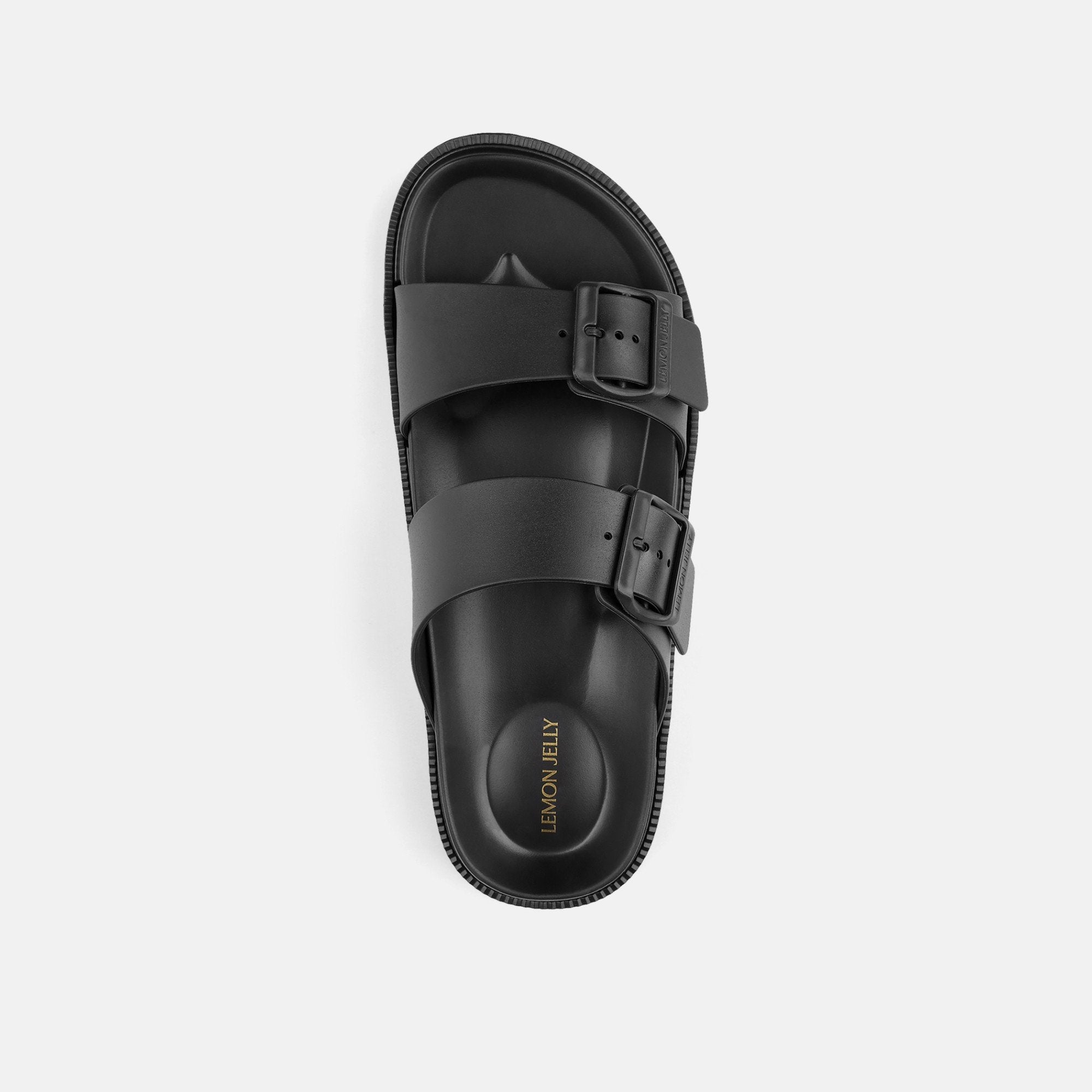 Elise Black Sandals with Buckles