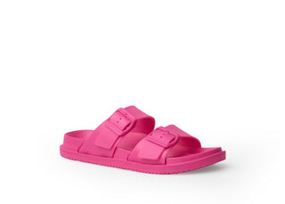 Elise Flamingo Pink Sandals with Buckles