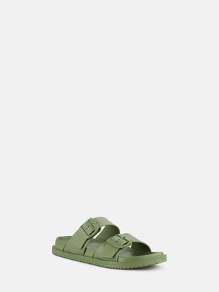 Elise Kaki Sandals with Buckles