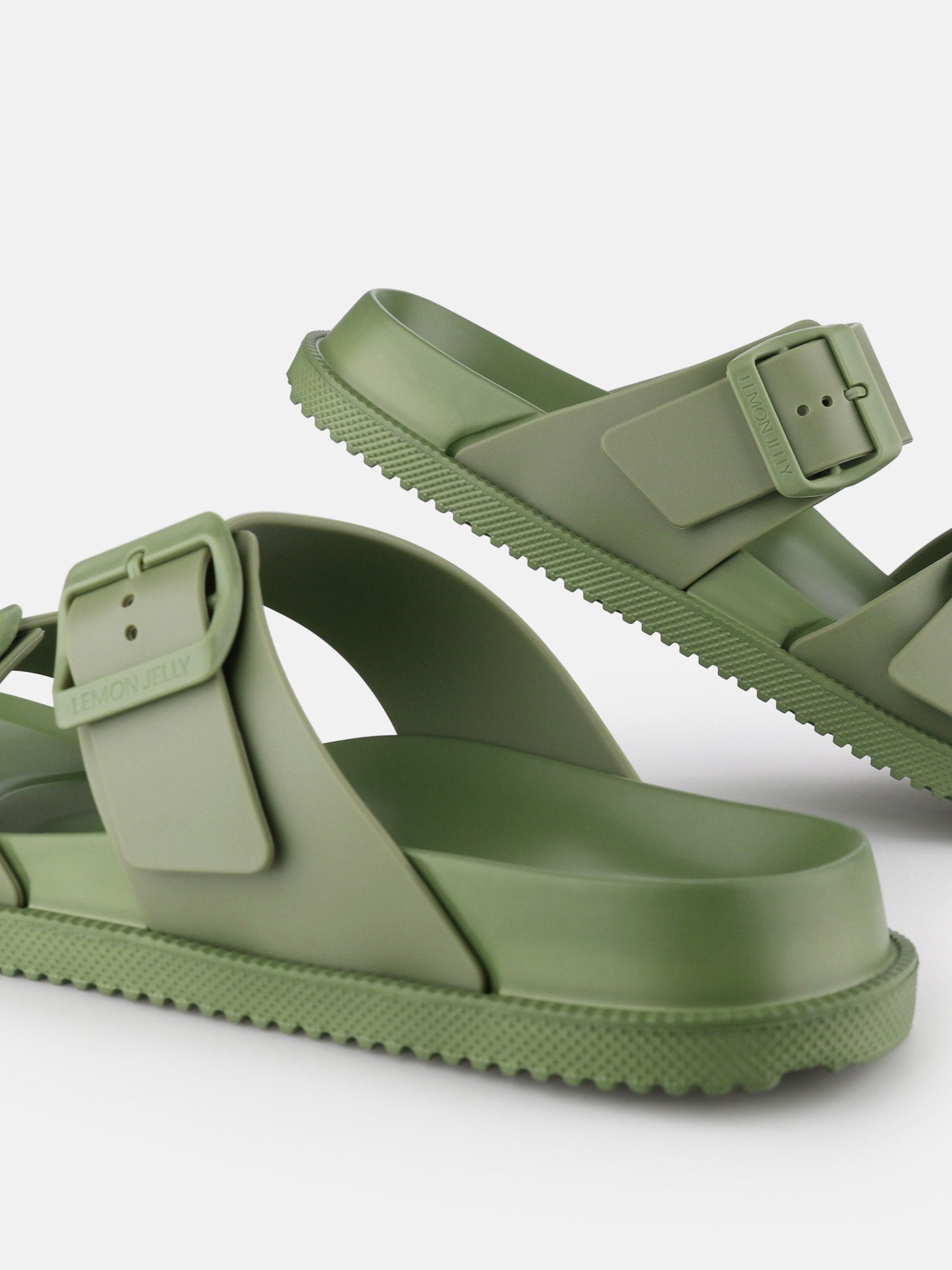 Elise Kaki Sandals with Buckles - Lemon Jelly