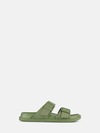 Elise Kaki Sandals with Buckles