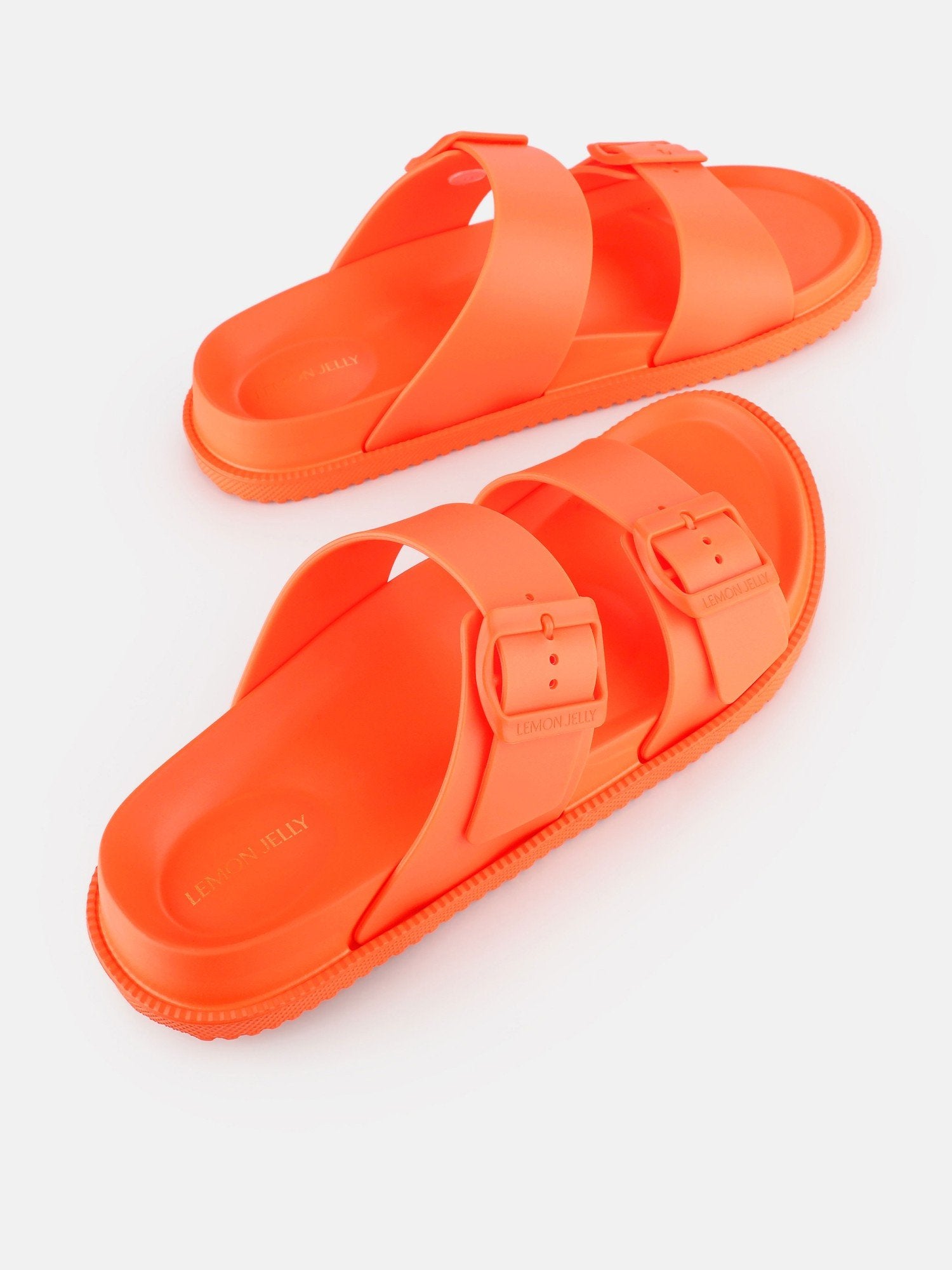 Elise Orange Peel Sandals with Buckles