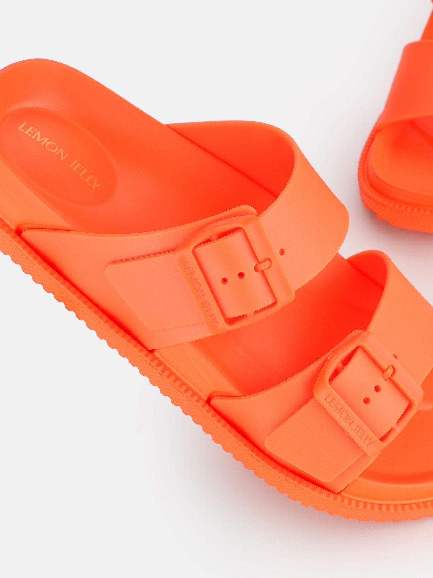 Elise Orange Peel Sandals with Buckles