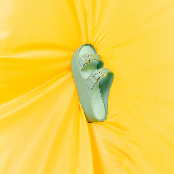 FENIX 13 Vegan Green Sandals With Buckles - Lemon Jelly