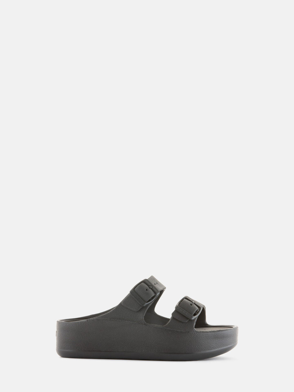 Fenix Black Vegan Black Buckle Sandals