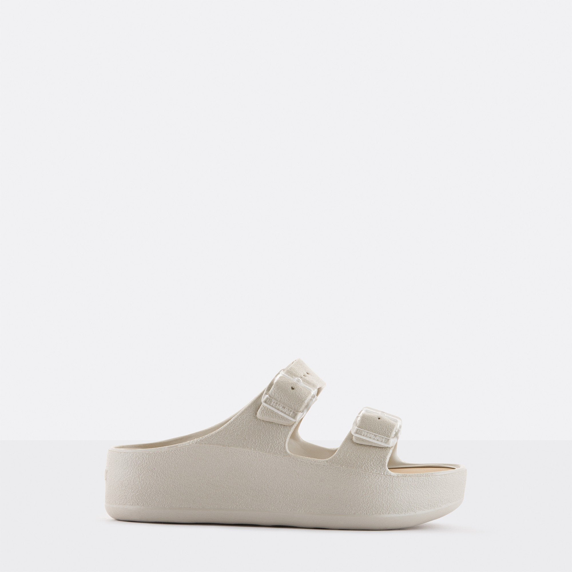Fenix Warm Grey Buckle Sandals