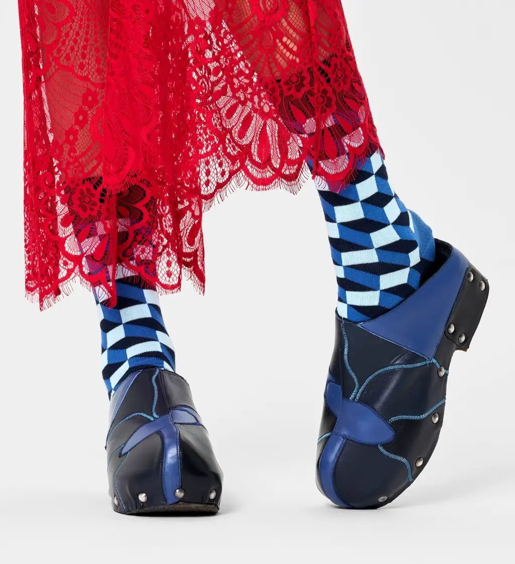 Filled Optic Sock Blue & Navy - Happy Socks