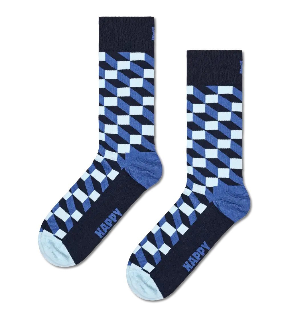 Filled Optic Sock Blue & Navy - Happy Socks