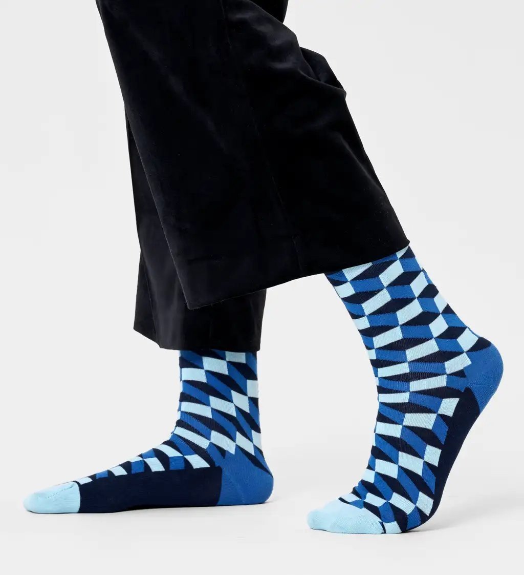 Filled Optic Sock Blue & Navy - Happy Socks