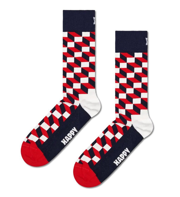 Filled Optic Sock Red & Navy - Happy Socks