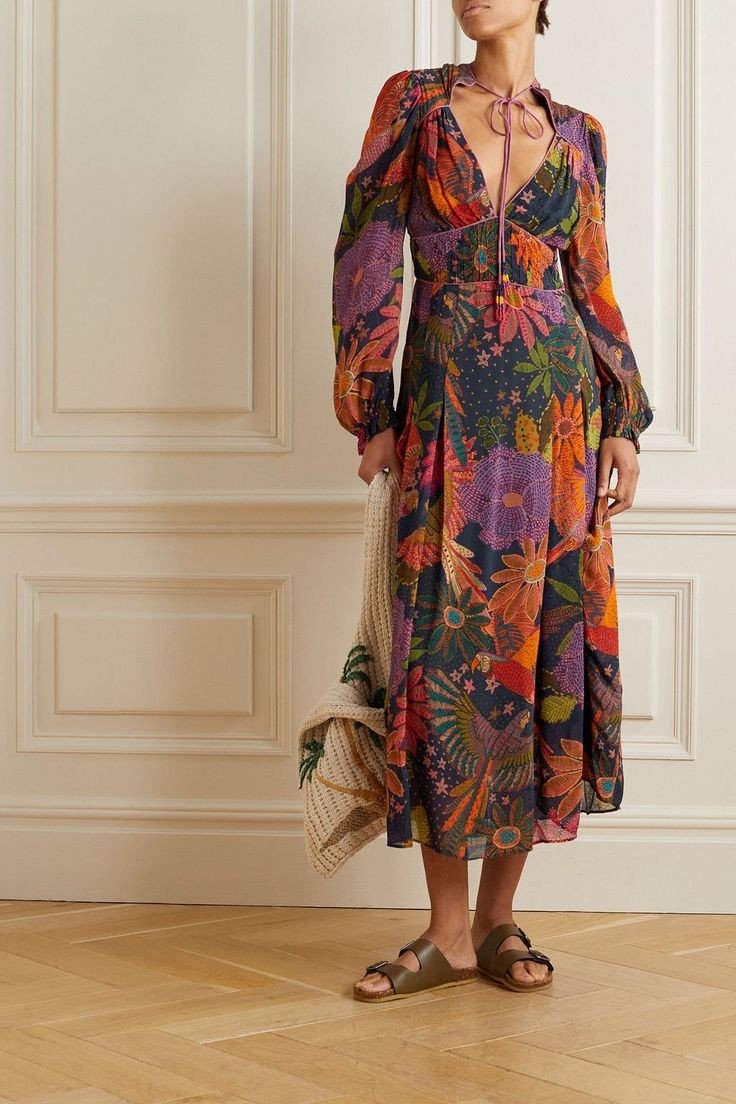 Cool Macaw Navy Midi Dress - FARM Rio