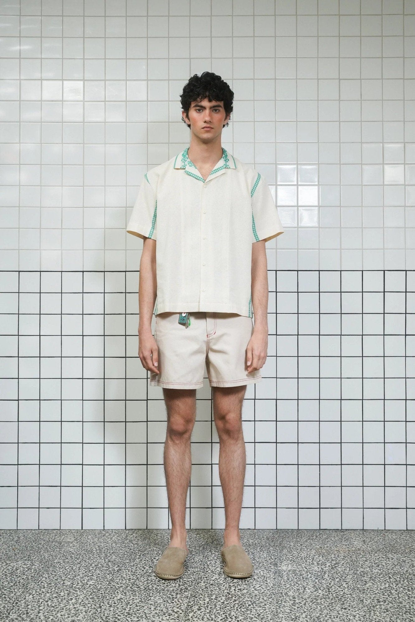 Folklore Shirt in Green - Gandaia