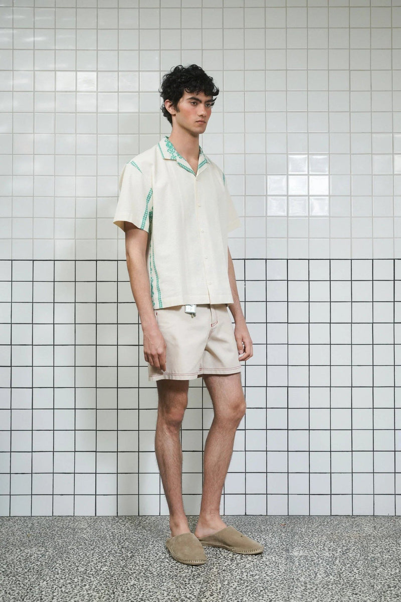Folklore Shirt in Green - Gandaia