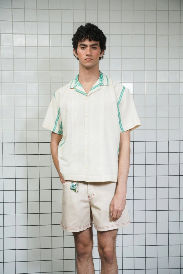 Folklore Shirt in Green - Gandaia