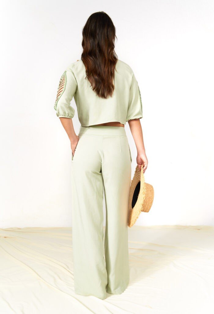 Straight Trousers - GreenKiss