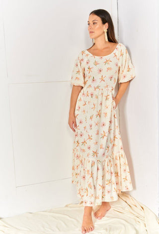 Flower Long Dress - GreenKiss