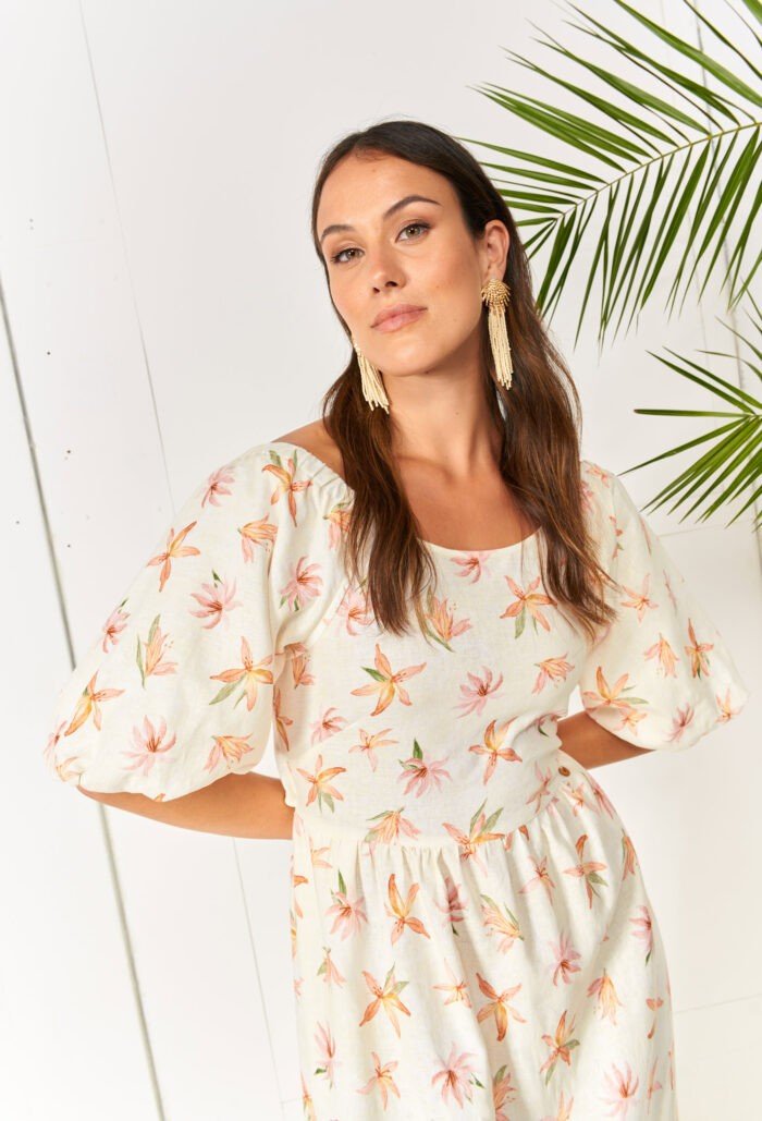 Flower Long Dress - GreenKiss